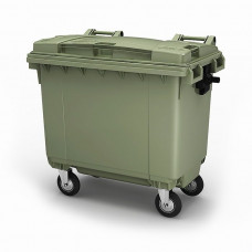 Пластиковый мусорный контейнер с крышкой 4 колеса 660л