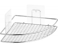 Полка-решетка УГЛОВАЯ для ванной настенная на силиконовом креплении KLE-LT035 Kleber Lite