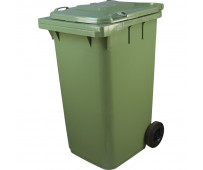 Пластиковый мусорный контейнер с крышкой 2 колеса 120л