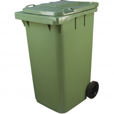 Пластиковый мусорный контейнер с крышкой 2 колеса 240л
