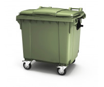 Пластиковый мусорный контейнер с крышкой 4 колеса 1100л